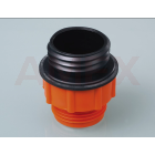 Adaptor filet exterior / exterior din PP, 61 mm, negru / portocaliu