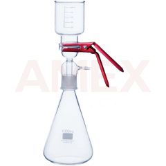 Sistem complet de filtrare din sticla Assistent Basic cu clema arc din aluminiu anodizat, dimensiune filtru 47 mm, 1000 ml, palnie 300 ml, slif NS45/46, inscriptie alba